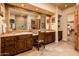 Elegant bathroom with double vanity and large walk-in shower at 27440 N Alma School Pkwy # 33-1, Scottsdale, AZ 85262