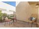 Private patio with bistro table and chairs; relaxing space at 840 E Morningside Dr, Phoenix, AZ 85022