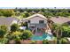 House with pool and backyard aerial view at 3478 E Park Ave, Gilbert, AZ 85234