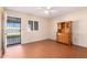Dining room with wood flooring and built-in hutch at 7950 E Keats Ave # 130, Mesa, AZ 85209