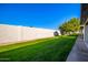 Landscaped backyard with grassy lawn and trees at 7950 E Keats Ave # 130, Mesa, AZ 85209