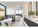 Luxurious bathroom with a freestanding tub, dual sinks, and modern finishes at 6921 N Joshua Tree Ct, Paradise Valley, AZ 85253