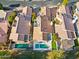 Aerial view of homes with pools in a community at 8133 E Cortez Dr, Scottsdale, AZ 85260