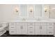 Modern bathroom with double vanity and designer lighting at 8133 E Cortez Dr, Scottsdale, AZ 85260