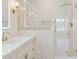 Spa-like bathroom with a large walk-in shower and marble finishes at 8133 E Cortez Dr, Scottsdale, AZ 85260