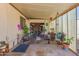 Covered patio with seating and potted plants at 2650 W Union Hills Dr # 184, Phoenix, AZ 85027