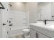Bathroom with tub, shower, vanity, and toilet at 5170 N 186Th Dr, Litchfield Park, AZ 85340