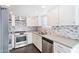 Modern kitchen with stainless steel appliances and white cabinets at 7132 N 63Rd Dr, Glendale, AZ 85301