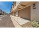 Attached garage with tan doors and address number visible at 4657 S Glacier --, Mesa, AZ 85212