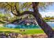 Relaxing pond with waterfall and lush greenery at 6646 E Sugarloaf St, Mesa, AZ 85215