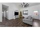 Living room with gray sofa and Christmas decor at 28480 N Bryce Trl, San Tan Valley, AZ 85144