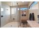 Large bathroom with walk-in shower and dual sinks at 18947 E Lazo Ct, Rio Verde, AZ 85263