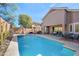 Inviting backyard pool with patio and landscaping at 2412 W Crimson Ter, Phoenix, AZ 85085