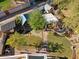 An aerial view showcasing a large backyard oasis with various features at 6370 S Colonial Way, Tempe, AZ 85283