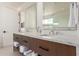 Double vanity bathroom with marble countertops at 6311 E Phoenician Blvd # 18, Scottsdale, AZ 85251