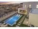 Aerial view showing a private pool and backyard at 9520 S Krista W Dr, Goodyear, AZ 85338