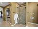 Stylish bathroom with a walk-in shower and modern fixtures at 3507 N Snead Dr, Goodyear, AZ 85395