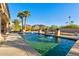 Sparkling pool with water features and mountain backdrop at 4723 E Foothill Dr, Paradise Valley, AZ 85253