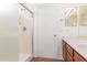 Bathroom with shower and double sinks at 16019 W Moreland St, Goodyear, AZ 85338