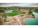 Aerial view of Mission Royale golf course with water features at 2640 E Golden Trl, Casa Grande, AZ 85194