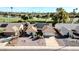 Aerial view of single-Gathering home with solar panels and landscaped yard at 18903 N 97Th Ln, Peoria, AZ 85382