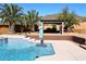 Inviting pool area featuring a covered patio and lush landscaping at 38820 N 19Th Way, Phoenix, AZ 85086