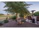 Landscaped backyard with patio furniture and fire pit at 20227 N 264Th Ave, Buckeye, AZ 85396