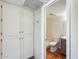 Clean bathroom with tub shower, toilet, and vanity at 222 W Brown Rd # 117, Mesa, AZ 85201