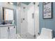 Clean bathroom with white subway tile shower at 2346 E Sanoque Ct, Gilbert, AZ 85298