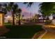 Inviting pool area with string lights and lush landscaping at 2346 E Sanoque Ct, Gilbert, AZ 85298