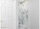 Bathroom with a large marble shower and glass enclosure at 3473 E Bruce Ave, Gilbert, AZ 85234