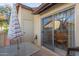 Private patio with seating area and access to the dining room at 8140 N 107Th Ave # 129, Peoria, AZ 85345