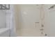 Clean bathroom with shower/tub combo and wood vanity at 8140 N 107Th Ave # 129, Peoria, AZ 85345