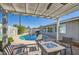 Patio with fire pit, seating area and pool view at 8310 E Devonshire Ave, Scottsdale, AZ 85251