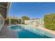 Stunning pool and patio area with painted mural at 8310 E Devonshire Ave, Scottsdale, AZ 85251