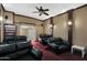 Home theater with comfortable seating and a projector screen at 1044 W Indian Hills Pl, Phoenix, AZ 85023