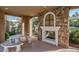 Outdoor fireplace and seating area at 3525 N Carlton St, Buckeye, AZ 85396
