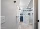 Walk in shower with marble tile and glass enclosure at 394 E Redfield Rd, Chandler, AZ 85225