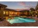 Resort-style pool and patio with pergola and outdoor seating at 2912 E Vaughn Ave, Gilbert, AZ 85234