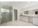 Elegant bathroom with a soaking tub, large shower, and modern vanity at 9382 E Aster Dr, Scottsdale, AZ 85260