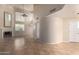 Spacious living room with high ceilings, fireplace and tile flooring at 9382 E Aster Dr, Scottsdale, AZ 85260