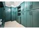 Large walk-in closet with teal custom built-ins and ample shelving at 2335 E Plum St, Gilbert, AZ 85298