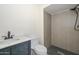 Clean bathroom with gray tile shower and modern vanity at 6312 N 13Th St, Phoenix, AZ 85014