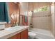 Clean bathroom with tub, toilet and single vanity at 12832 W Pinnacle Vista Dr, Peoria, AZ 85383