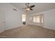 Bedroom with bay window and ceiling fan at 20058 N 109Th Dr, Sun City, AZ 85373