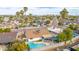 Aerial view of home with pool and backyard pergola at 2325 E Hermosa Dr, Tempe, AZ 85282