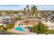 Aerial view of home with pool and backyard pergola at 2325 E Hermosa Dr, Tempe, AZ 85282