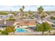 Aerial view of home with pool and backyard pergola at 2325 E Hermosa Dr, Tempe, AZ 85282