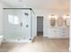 Modern bathroom with double vanity, large shower, and soaking tub at 3877 S Veronica Ln, Gold Canyon, AZ 85118