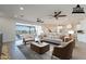 Open concept living room with modern furniture and kitchen views at 3877 S Veronica Ln, Gold Canyon, AZ 85118